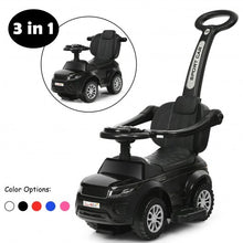 Load image into Gallery viewer, Honey Joy 3 in 1 Ride on Push Car Toddler Stroller Sliding Car with Music-Black - Color: Black
