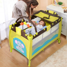 Load image into Gallery viewer, Green Portable Baby Crib Infant Bassinet Bed - Color: Green
