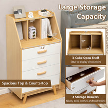 Load image into Gallery viewer, 4-Drawer Dresser with 2 Anti-Tipping Kits for Bedroom-Natural - Color: Natural
