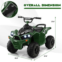 Load image into Gallery viewer, 12V Kids Ride On ATV with High/Low Speed and Comfortable Seat-Army Green - Color: Army Green
