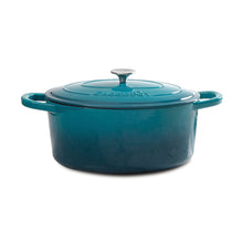 Load image into Gallery viewer, Crock Pot Artisan 5 Quart Round Enameled Cast Iron Dutch Oven In Teal Ombre
