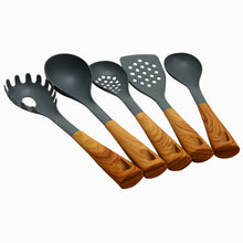 Load image into Gallery viewer, Oster Everwood Kitchen Nylon Tools Set With Wood Inspired Handles, Set Of 5

