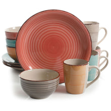 Load image into Gallery viewer, Gibson Home Color Vibes Pastel 12 Piece Mix And Match Stoneware Dinerware Setin Assorted Colors
