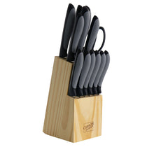 Load image into Gallery viewer, Gibson Home Dorain 14 Piece Stainless Steel Cutlery Set In Black With Wood Block
