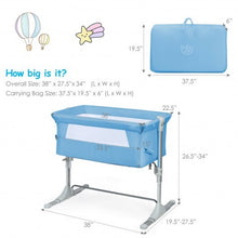 Load image into Gallery viewer, Travel Portable Baby Bed Side Sleeper  Bassinet Crib with Carrying Bag-Blue - Color: Blue