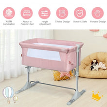 Load image into Gallery viewer, Travel Portable Baby Bed Side Sleeper  Bassinet Crib with Carrying Bag-Pink - Color: Pink