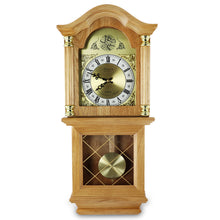 Load image into Gallery viewer, Bedford Clock Collection Classic 26 Inch Wall Clock In Golden Oak Finish
