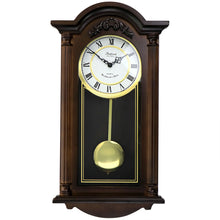 Load image into Gallery viewer, Bedford Clock Collection Noah 22 Inch Chestnut Wood Chiming Pendulum Wall Clock

