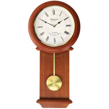 Load image into Gallery viewer, Bedford Clock Collection Olivia 24.5 Inch Cherry Wood Chiming Pendulum Wall Clock
