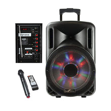 Load image into Gallery viewer, Befree Sound 12 Inch 2500 Watt Bluetooth Portable Party Pa Speaker With Illuminating Lights And Usb/microsd/aux-in/fm Radio/dv12v Inputs
