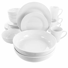 Load image into Gallery viewer, Elama Carey 18 Piece Round Porcelain Dinnerware Set In White

