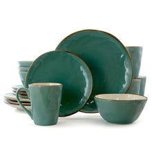 Load image into Gallery viewer, Elama Caribean Tide 16 Piece Luxurious Stoneware Dinnerware With Complete Setting For 4
