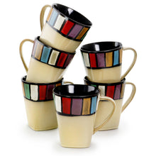 Load image into Gallery viewer, Elama Melange 6 Piece 14 Ounce Multicolored Stoneware Mugs
