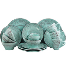 Load image into Gallery viewer, Elama Malibu Waves 16-piece Dinnerware Set In Turquoise
