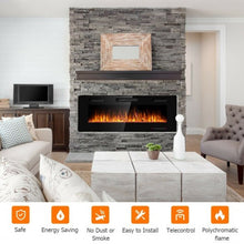 Load image into Gallery viewer, 50 Inch Recessed Ultra Thin Electric Fireplace with Timer - Size: 50 inches