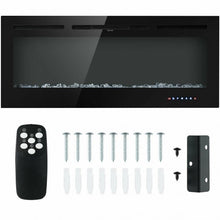 Load image into Gallery viewer, 50 Inch Recessed Electric Insert Wall Mounted Fireplace with Adjustable Brightness - Color: Black - Size: 50 inches