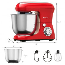 Load image into Gallery viewer, 5.3 Qt Stand Kitchen Food Mixer 6 Speed with Dough Hook Beater-Red - Color: Red