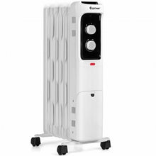 Load image into Gallery viewer, 1500W Oil Filled Portable Radiator Space Heater with Adjustable Thermostat-White - Color: White
