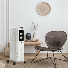 Load image into Gallery viewer, 1500W Oil Filled Portable Radiator Space Heater with Adjustable Thermostat-White - Color: White
