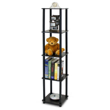 Load image into Gallery viewer, 5-Tier Square Corner Display Shelf Bookcase in Espresso/Black