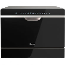 Load image into Gallery viewer, 6 Place Setting Countertop or Built-in Dishwasher Machine with 5 Programs - Color: Black