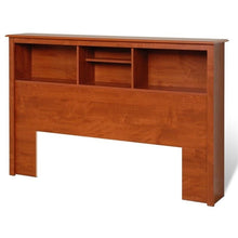 Load image into Gallery viewer, Full / Queen size Bookcase Headboard in Cherry Wood Finish