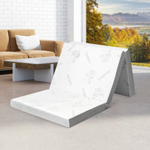 Load image into Gallery viewer, 4 Inch Tri-fold Cool Gel Memory Foam Mattress-Twin XL - Color: White - Size: Twin XL