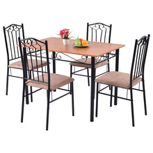 Load image into Gallery viewer, 5 Pieces Dining Set Wooden Table and 4 Cushioned Chairs