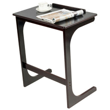 Load image into Gallery viewer, Adjustable C-Shape Couch End Table wth Tilting Top-Brown - Color: Brown