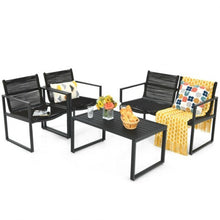 Load image into Gallery viewer, 4 Pieces Patio Furniture Conversation Set with Sofa Loveseat
