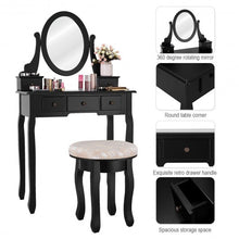 Load image into Gallery viewer, Vanity Makeup Table Set Bedroom Furniture with Padded Stool - Color: Black
