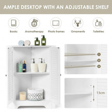 Load image into Gallery viewer, Adjustable Corner Storage Cabinet with Shutter Doors-White - Color: White