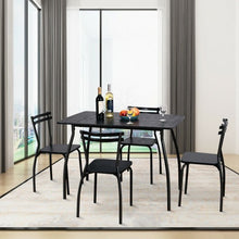 Load image into Gallery viewer, 5 Pieces Dining Table Set with 4 Chairs - Color: Black