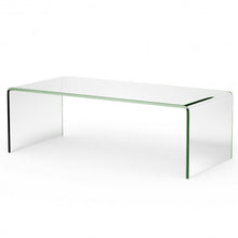 Load image into Gallery viewer, 42 x 19.7 Inch Clear Tempered Glass Coffee Table with Rounded Edges - Color: Transparent
