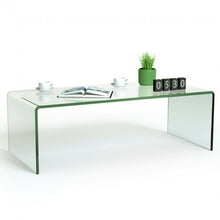Load image into Gallery viewer, 42 x 19.7 Inch Clear Tempered Glass Coffee Table with Rounded Edges - Color: Transparent
