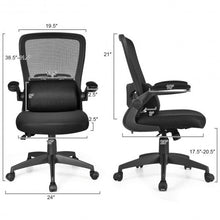 Load image into Gallery viewer, Ergonomic Desk Chair with Lumbar Support and Flip up Armrest-Black - Color: Black