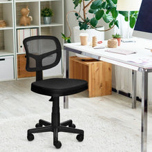 Load image into Gallery viewer, Armless Computer Chair with Height Adjustment and Breathable Mesh for Home Office-Black - Color: Black