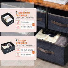 Load image into Gallery viewer, 5 Drawers Storage Dresser with Fabric Bin for Living Room Bedroom-Black - Color: Black