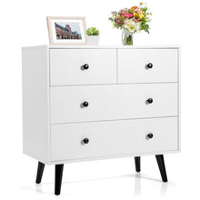 Load image into Gallery viewer, 4 Drawers Dresser Chest of Drawers Free Standing Sideboard Cabinet-White - Color: White