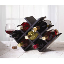 Load image into Gallery viewer, 8-Bottle Mariposa Wine Rack Modern Design Dark Brown Finish