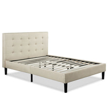 Load image into Gallery viewer, King size Taupe Beige Upholstered Platform Bed Frame with Headboard