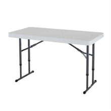 Load image into Gallery viewer, Adjustable Height 4-Foot Commercial Folding Table with White HDPE Top