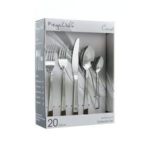 Load image into Gallery viewer, Megachef Cravat 20 Piece Flatware Utensil Set, Stainless Steel Silverware Metal Service For 4 In Silver
