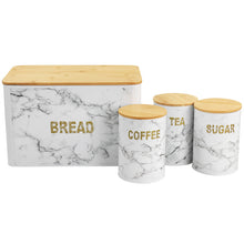 Load image into Gallery viewer, Megachef Kitchen Food Storage And Organization 4 Piece Iron Canister Set In Marble
