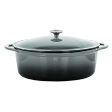 Load image into Gallery viewer, Megachef 7 Quarts Oval Enameled Cast Iron Casserole In Gray

