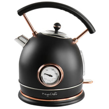 Load image into Gallery viewer, Megachef 1.8 Liter Half Circle Electric Tea Kettle With Thermostat In Matte Black

