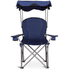 Load image into Gallery viewer, Portable Folding Beach Canopy Chair with Cup Holders-Blue - Color: Blue

