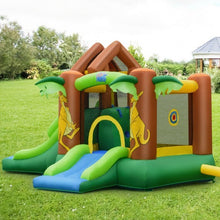 Load image into Gallery viewer, Kids Inflatable Jungle Bounce House Castle with Blower - Color: Green