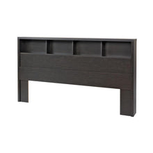 Load image into Gallery viewer, King size Bookcase Headboard in Washed Black Wood Finish