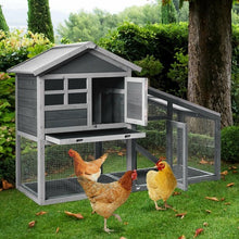 Load image into Gallery viewer, Wooden Rabbit Hutch with Unique Slant Sunlight Panel and Ventilation Door - Color: Gray